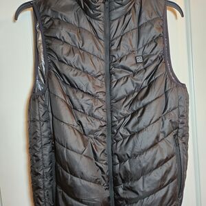 Black Quilted Vest with Icon